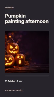 Pumpkin painting afternoon instagram story template · Title & photograph