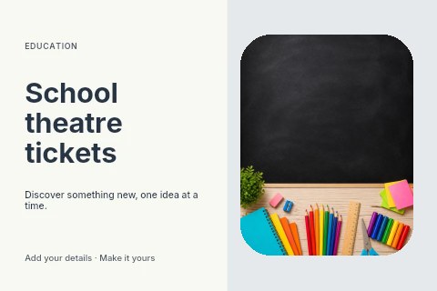 School theatre tickets postcard template