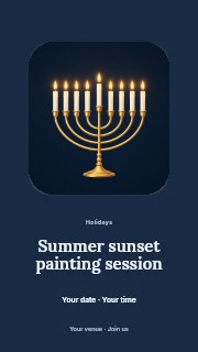 Summer sunset painting session instagram story template · Picture window