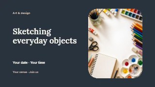Sketching everyday objects youtube thumbnail template · Horizontal photo dialogue