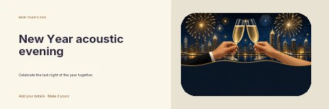 New Year acoustic evening banner template
