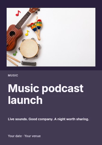 Music podcast launch flyer template