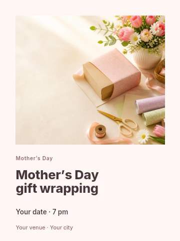 Mother’s Day gift wrapping invitation template