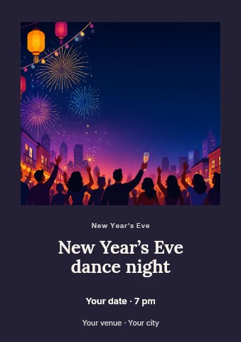 New Year’s Eve dance night flyer template