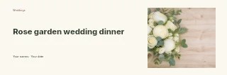Rose garden wedding dinner banner template · Horizontal photo dialogue