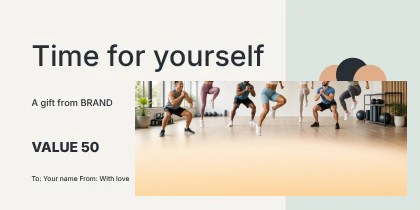 Time for yourself · Minimal gift voucher template