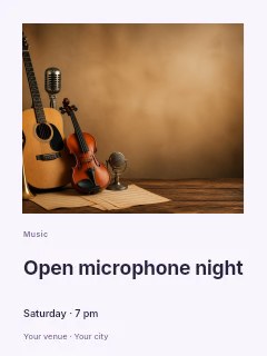 Open microphone night invitation template · Gallery editorial