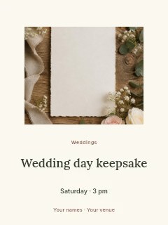 Wedding day keepsake greeting card template · Picture window