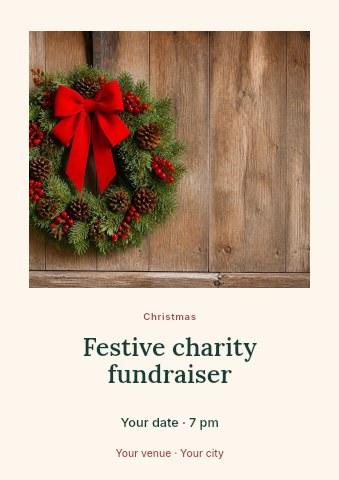 Festive charity fundraiser flyer template