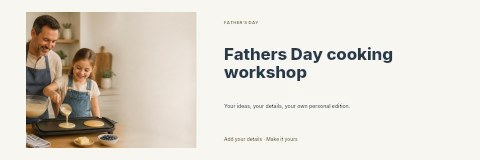 Fathers Day cooking workshop banner template