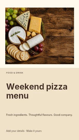 Weekend pizza menu instagram story template