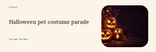 Halloween pet costume parade banner template · Horizontal photo dialogue
