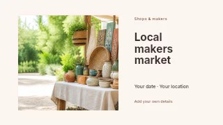 Local makers market youtube thumbnail template · Horizontal photo dialogue