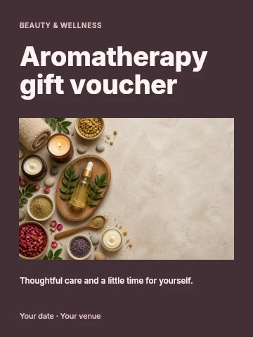 Aromatherapy gift voucher poster template