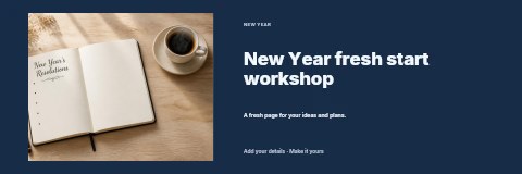 New Year fresh start workshop banner template
