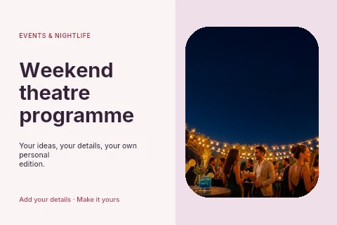 Weekend theatre programme postcard template