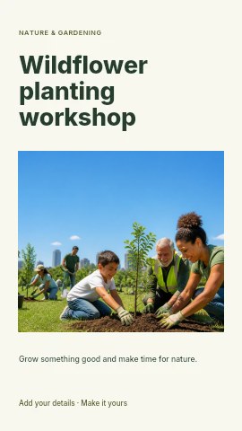 Wildflower planting workshop instagram story template
