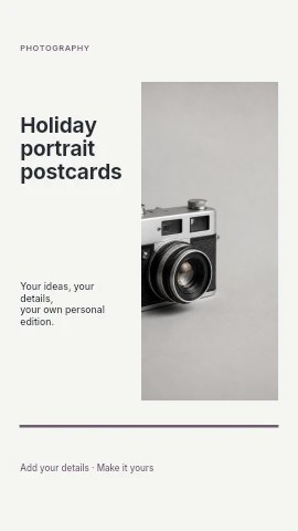 Holiday portrait postcards instagram story template