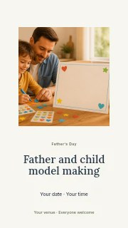 Father and child model making instagram story template · Picture window