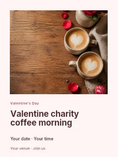 Valentine charity coffee morning poster template · Gallery editorial