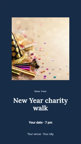 New Year charity walk instagram story template