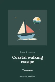 Sailboat on a calm coastal day in Coastal walking escape · Picture window