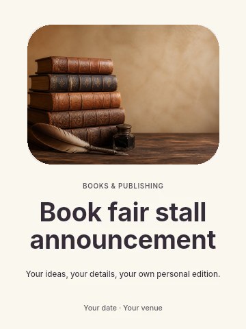 Book fair stall announcement poster template