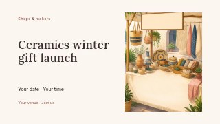 Ceramics winter gift launch youtube thumbnail template · Horizontal photo dialogue