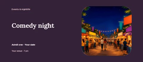Comedy night event ticket template
