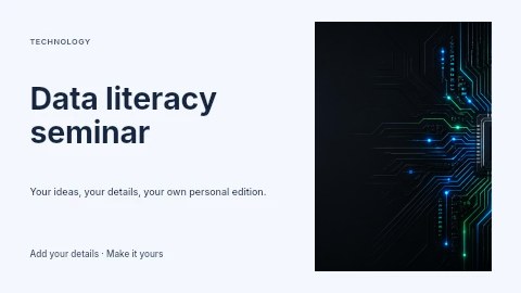 Glowing Computer Microchip Circuit Board in Data literacy seminar youtube thumbnail template