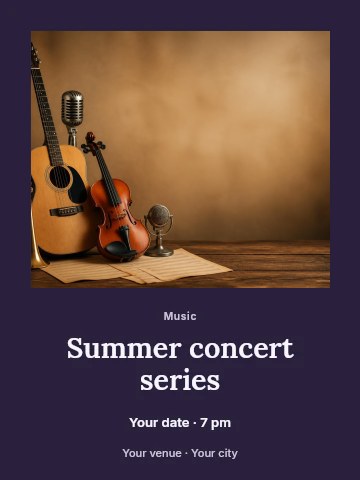 Summer concert series poster template