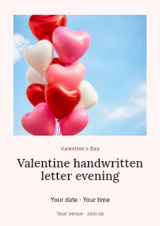 Valentine handwritten letter evening flyer template · Quiet photo gallery