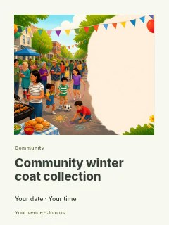 Community winter coat collection poster template · Gallery editorial