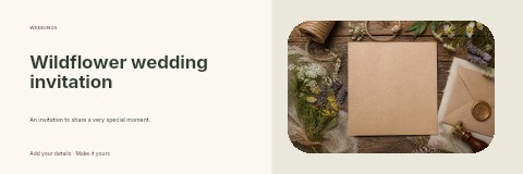 Wildflower wedding invitation banner template