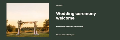 Wedding ceremony welcome banner template