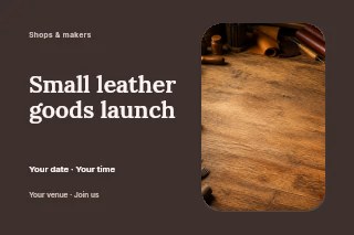 Small leather goods launch postcard template · Horizontal photo dialogue