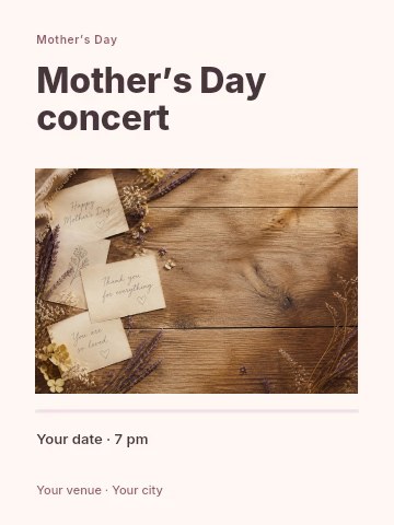 Mother’s Day concert poster template