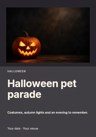 Halloween pet parade flyer template