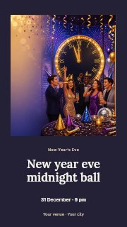 New Year Eve midnight ball instagram story template · Quiet photo gallery