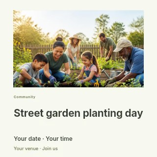 Street garden planting day social media post template · Gallery editorial