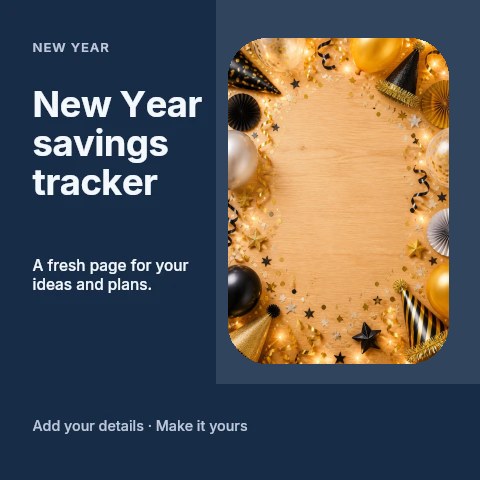 New Year savings tracker social media post template