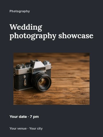 Wedding photography showcase poster template