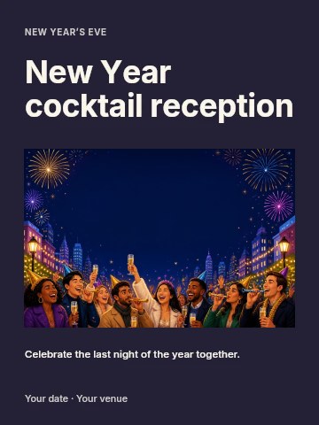 New Year cocktail reception invitation template