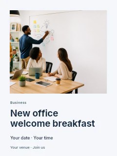 New office welcome breakfast poster template · Gallery editorial