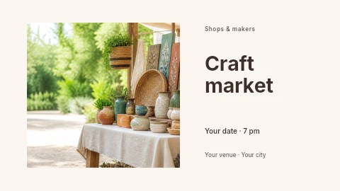 Craft market banner template