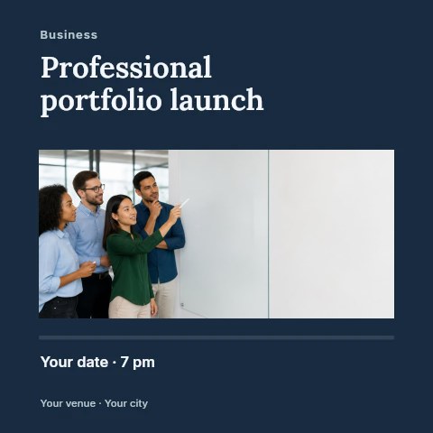 Professional portfolio launch social media post template
