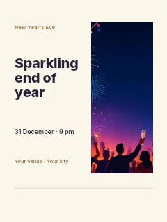 Sparkling end of year invitation template · Split portrait