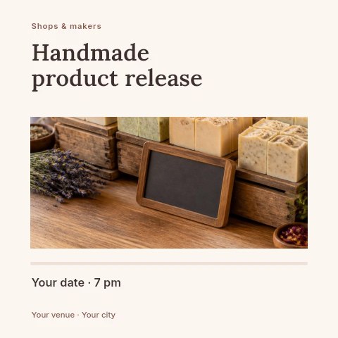 Handmade product release social media post template
