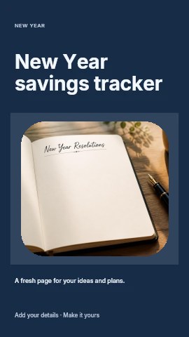 New Year savings tracker instagram story template