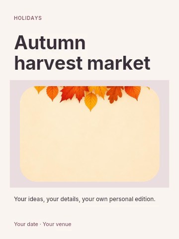 Autumn leaf garland decoration in Autumn harvest market poster template